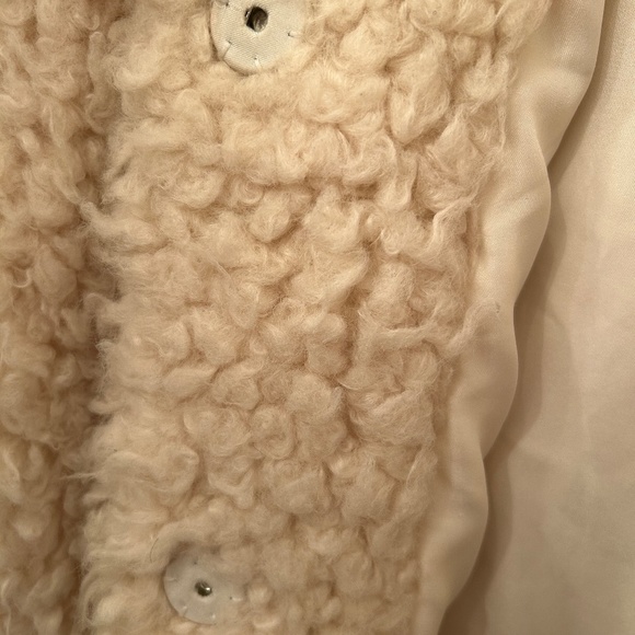 Pepe Jeans White Teddy Coat with silk lining size XL - Picture 2 of 7